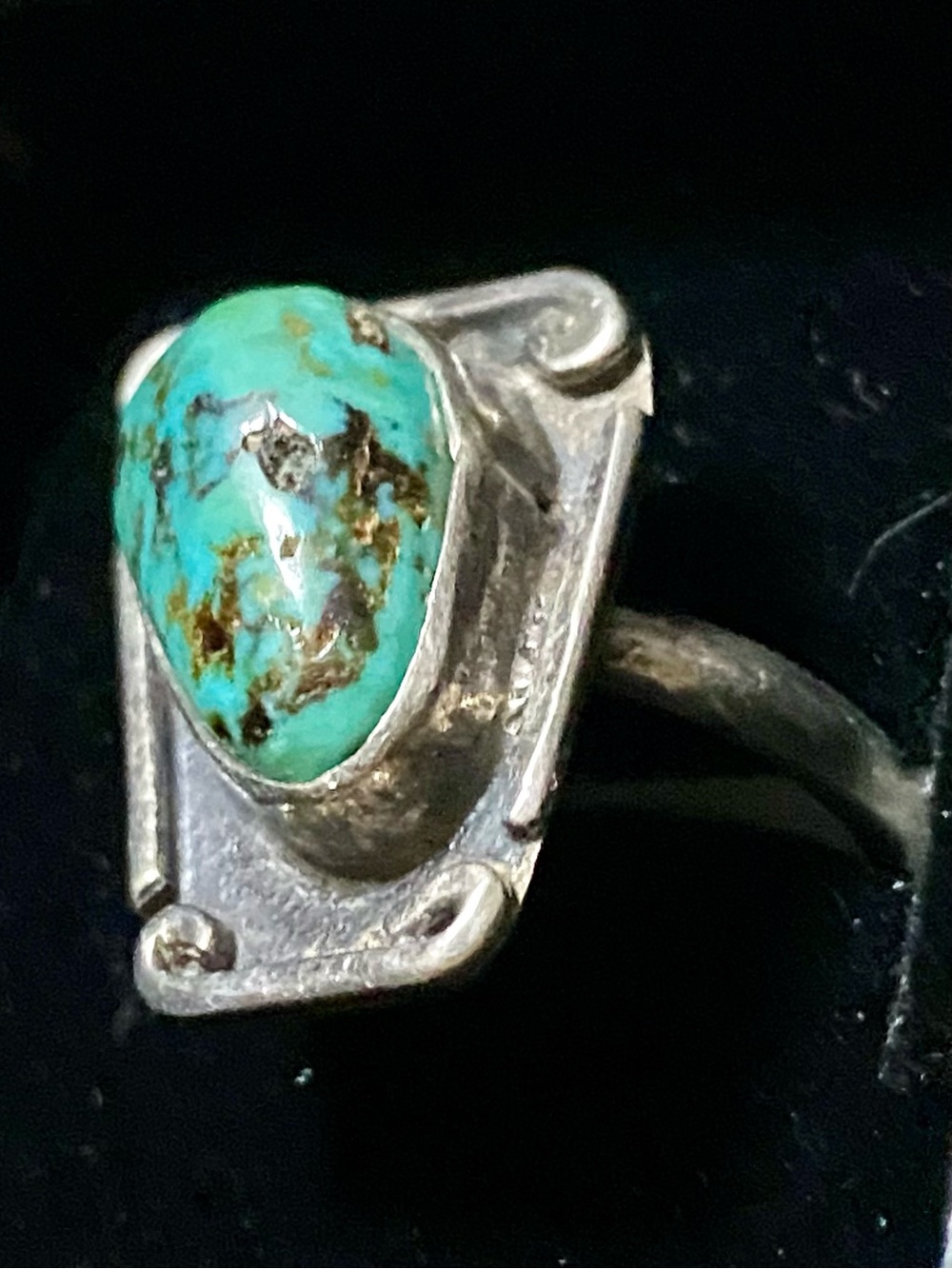 Turquoise Stone 925 Silver Ring - Blue Green Turquoise